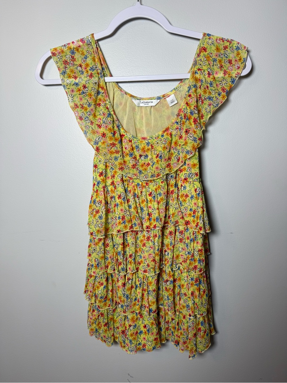 LIZ CLAIBORNE | Y2K Ruffle Tiered Floral Top Size L